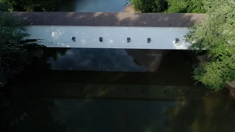 Covered Bridge Epic Sunset Shot 스톡 동영상 97043958