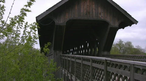 Covered bridge Stock Footage 458066