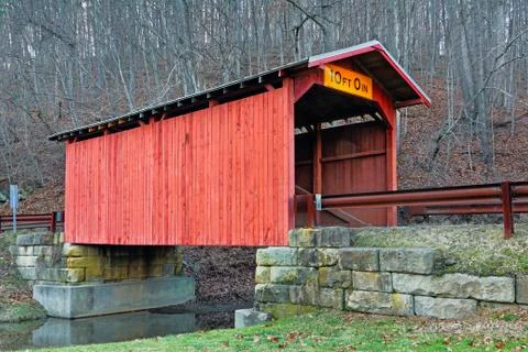 Covered bridge at hundred Stock Photos
