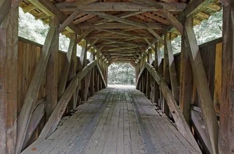 Covered bridge interior Stock Photos