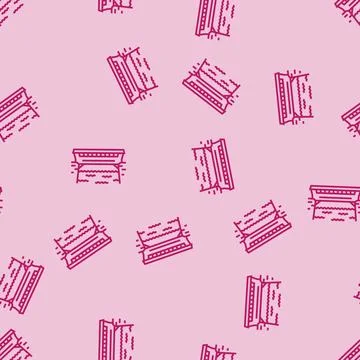 Covered bridge line seamless pattern Stock Illustration