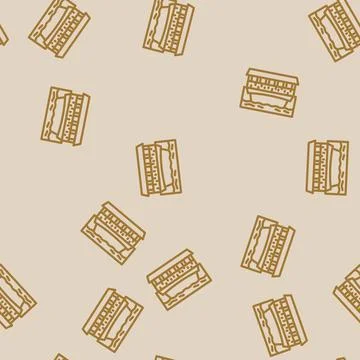 Covered bridge line vector seamless pattern Stockillustratie