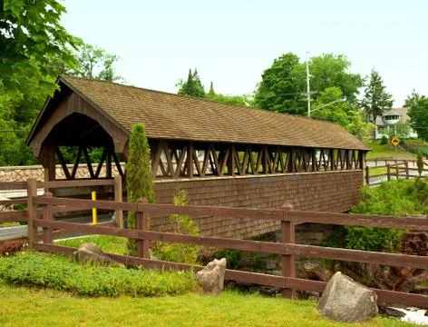 Covered bridge Stock Photos