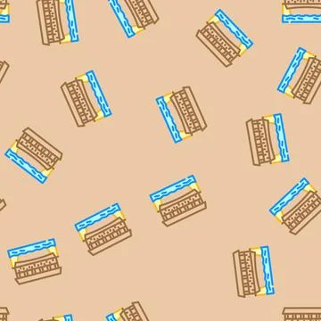 Covered bridge vector seamless pattern Illustrazione stock