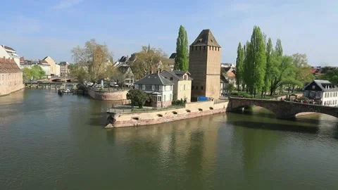 The Covered Bridges of Strasbourg. Stock Footage 136436017