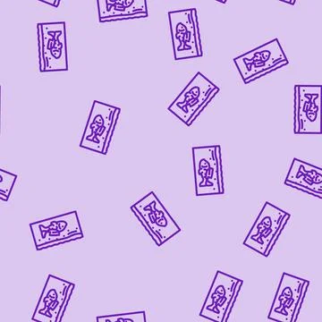 Covered fish ocean line vector seamless pattern Ilustración de archivo