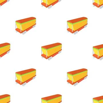 Covered freight wagon pattern seamless vector Stock Illustration