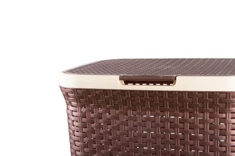 Covered laundry basket Stock Photos