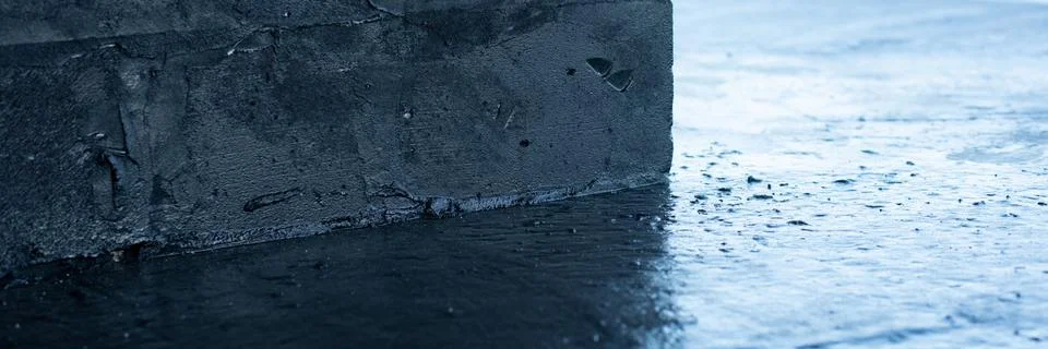 Covered with a layer of waterproofing mastic Foto stock
