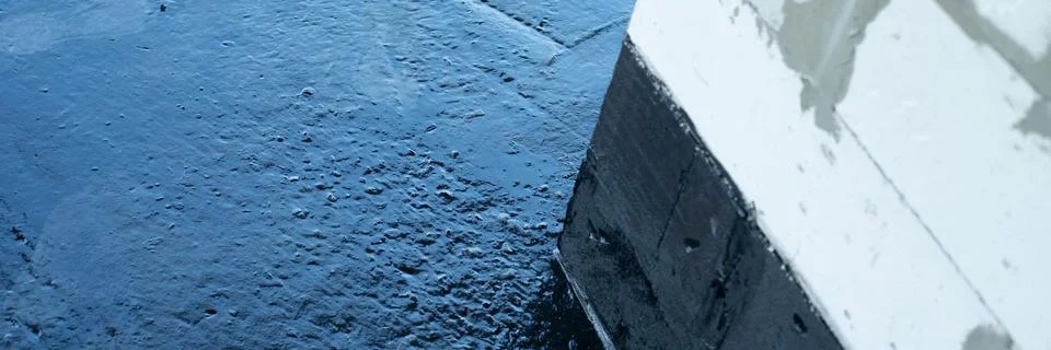 Covered with a layer of waterproofing mastic Stock Photos