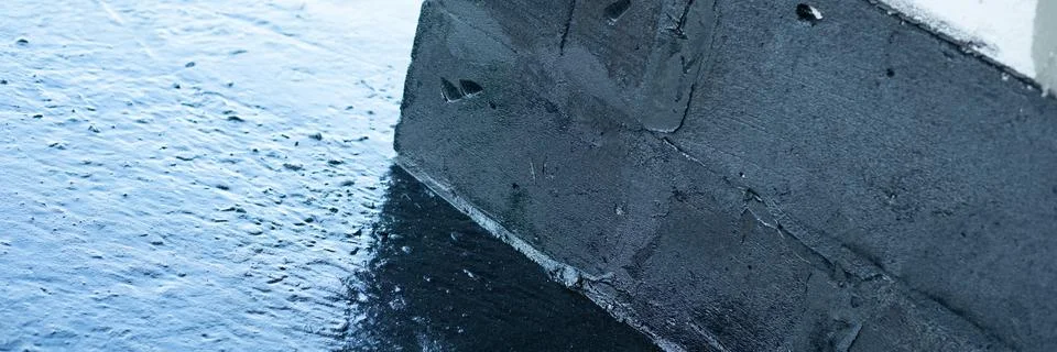 Covered with a layer of waterproofing mastic Foto stock