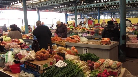 Covered Market Stock Footage 80908909