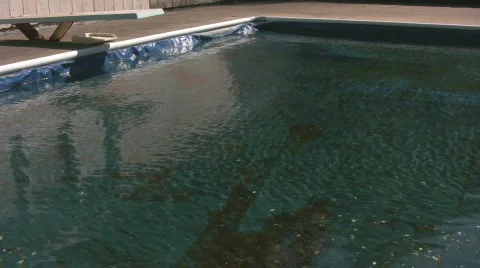 Covered pool from winterizing Stock Footage 549301