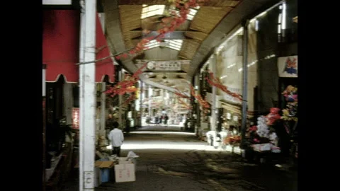 Covered shops in Atami - 1960s Видео 230122731