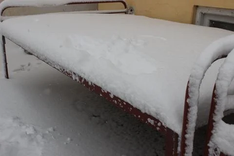 Covered in snow in winter Stock Photos