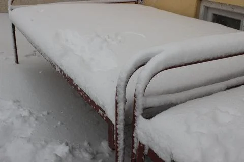 Covered in snow in winter Stock Photos