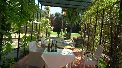 Covered table in Vineyard Vídeo Stock 197630760