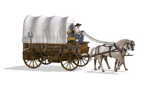 Covered Wagon Stock Illustration