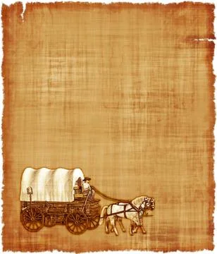 Covered Wagon Parchment Stock-Illustration