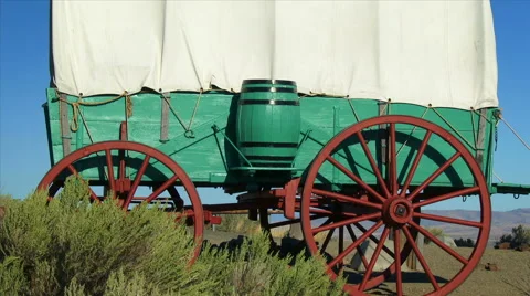 Covered Wagon On The Prairie Stock-Footage 45342257