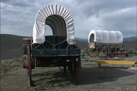 Covered wagons OR Stock Footage 464037