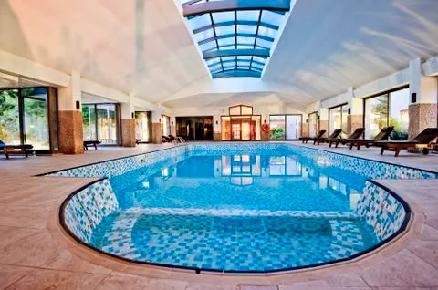 Covered winter pool. SPA Stock Photos