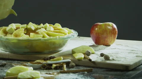 Covering apple pie with dough Stock-Footage 67359251