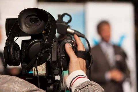 Covering an event with a video camera Stock Photos
