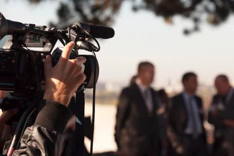 Covering an event with a video camera Stock Photos