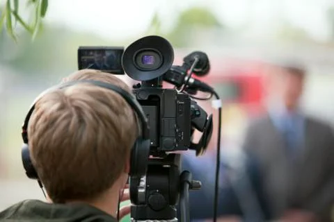 Covering an event with a video camera Stock Photos