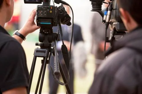 Covering an event with a video camera Stock Photos