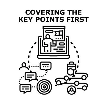 Covering key points first during online presentation Stock Illustration