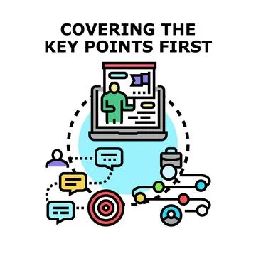 Covering key points first during online presentation Stock Illustration