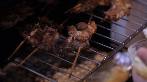 Covering meat with mash Stock Footage 103985110