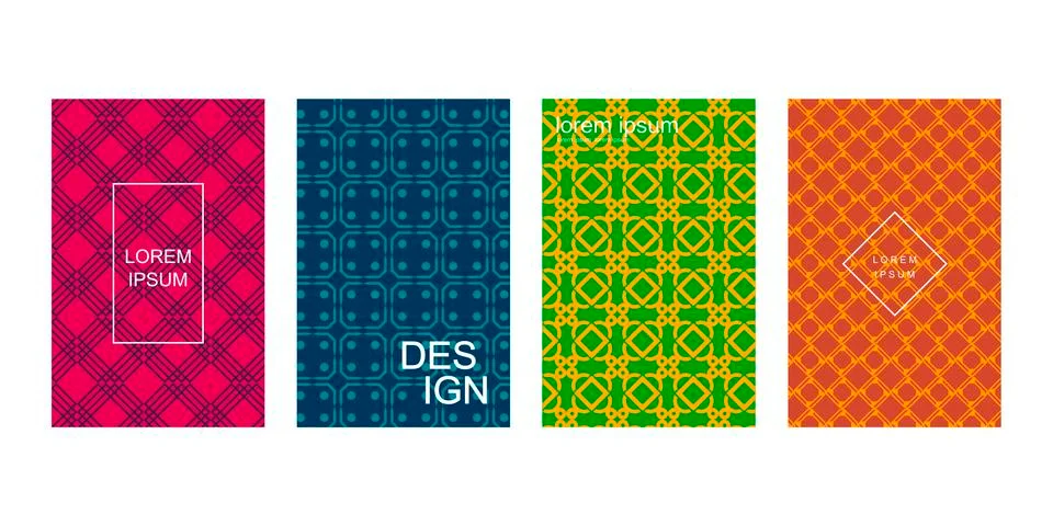 Covers with bright patterns Stock Illustration