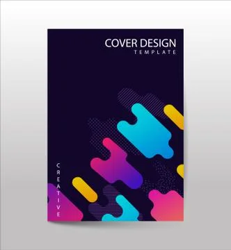 Covers design with geometric rounded lines pattern. Cool colorful backgrounds Illustrazione stock