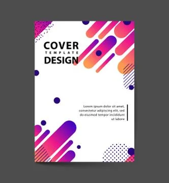 Covers design with geometric rounded lines pattern. Cool colorful backgrounds Stock Illustration