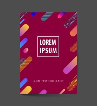 Covers design with geometric rounded lines pattern. Cool colorful backgrounds Illustrazione stock