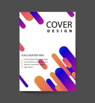 Covers design with geometric rounded lines pattern. Cool colorful backgrounds Stock Illustration