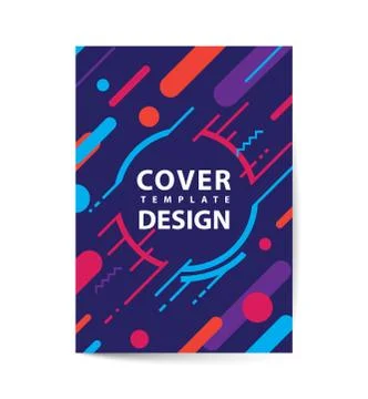 Covers design with geometric rounded lines pattern. Cool colorful backgrounds Stock Illustration