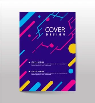 Covers design with geometric rounded lines pattern. Cool colorful backgrounds Stockillustratie