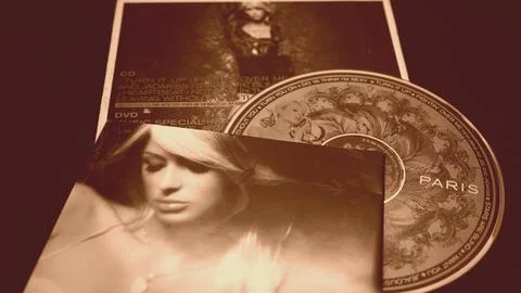 Covers of of the first cd of the american model, singer, actress, PARIS HILTO Stock Photos