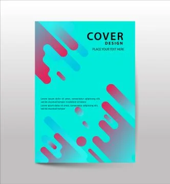 Covers with Flat &amp; Dynamic Design. Geometric shapes Dynamic wavy form with ir Stock Illustration