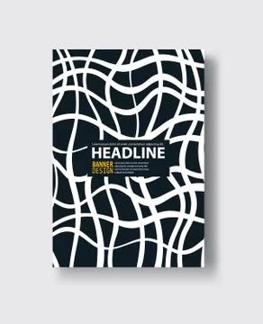 Covers with flat geometric pattern. Cool black and white backgrounds. Illustrazione stock