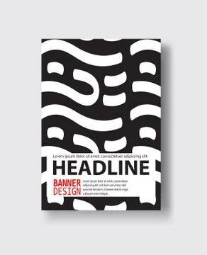 Covers with flat geometric pattern. Cool black and white backgrounds. Stock Illustration