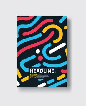 Covers with flat geometric pattern. Cool colorful backgrounds. Stockillustratie