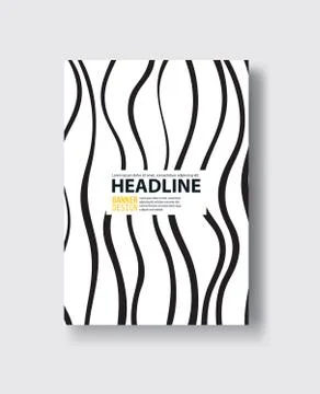 Covers with flat geometric pattern. Cool black and white backgrounds. Stock Illustration