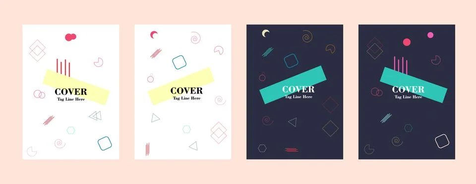 Covers with geometric pattern Illustrazione stock
