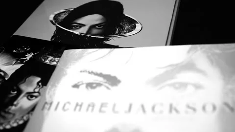Covers of three CDs by the American singer, songwriter and dancer, MICHAEL .. Stock Footage 247462410