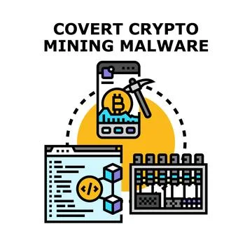 Covert crypto mining malware exploiting digital devices Stock-Illustration